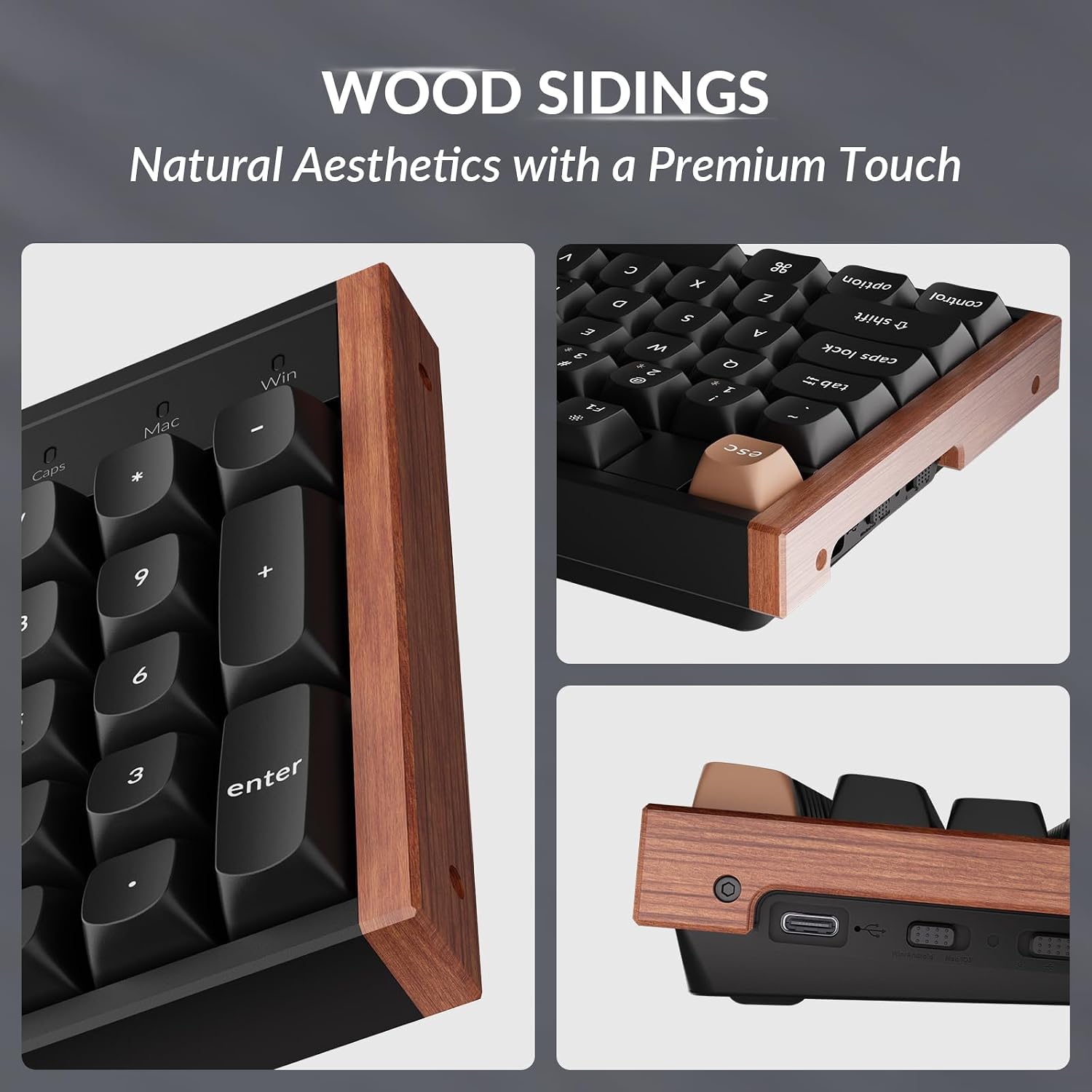Keychron K10 HE Hall Effect Keyboard, Gateron Double-Rail Magnetic Nebula Switch, Full-Size Tri-Mode Wireless Keyboard with Rapid Trigger, Adjustable Actuation, RGB, Aluminum + Wooden Frame
