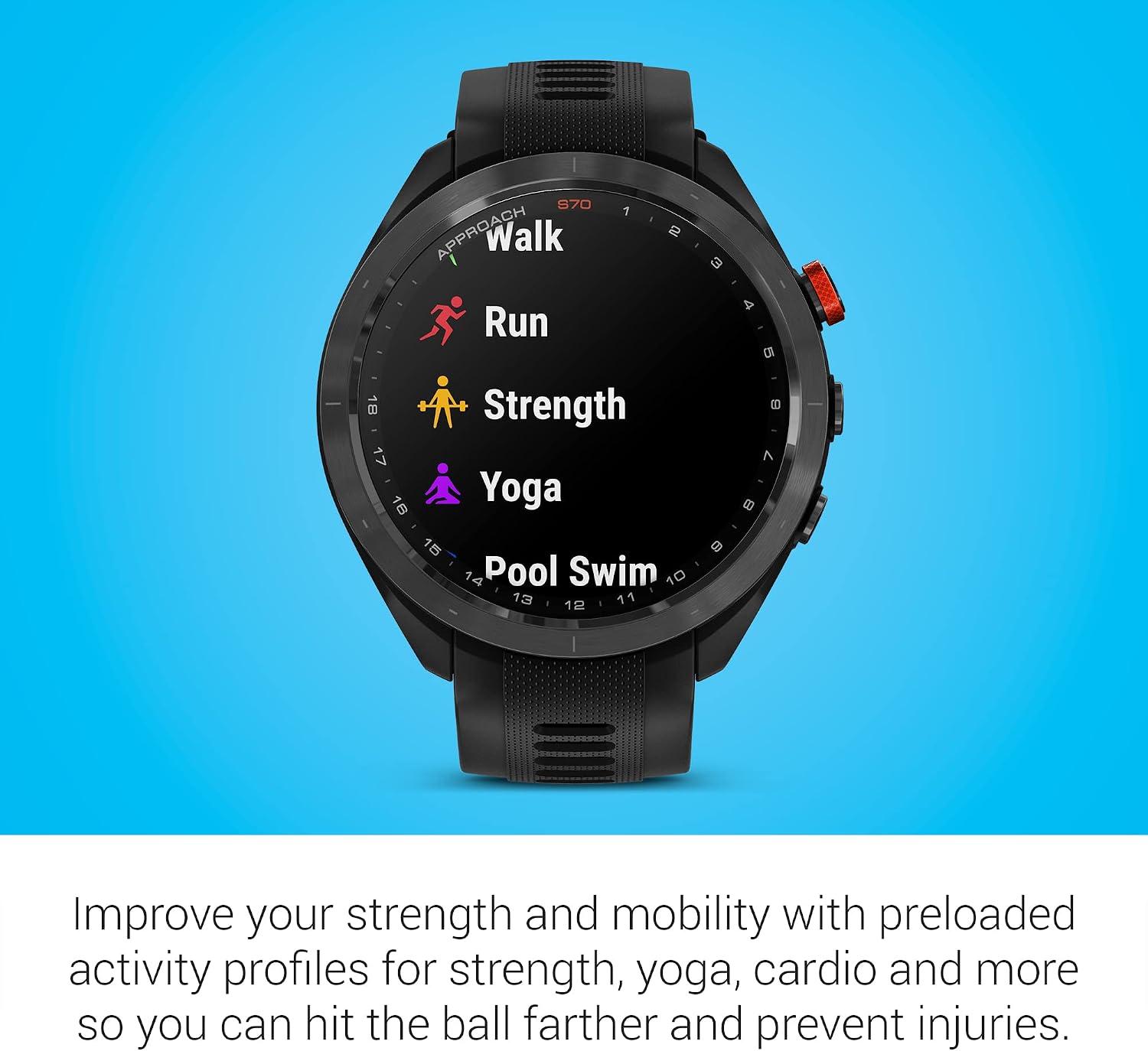 Garmin Approach S70 Golf Smartwatch | AMOLED Display | Shot Execution/Putt Alignment | Golfing System with Approach CT10 Starter Kit, Club Tracking System (3 Sensors) and Signature Stand Power Bundle