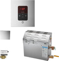 Mr.Steam eSeries MS225EC1 7.5kW Steam Bath Generator at 240V with iTempo Square Control Polished Chrome with matching AromaSteam SteamHead, and AutoFlush (max 161 cubic feet)