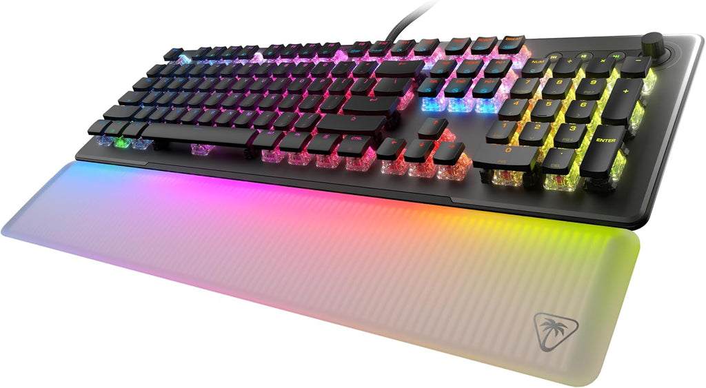 Turtle Beach Vulcan II Max – Optical-Mechanical PC Gaming Keyboard, Customizable RGB Illuminated Keys and Palm Rest, Smart Keys, Titan II Smooth Linear Switches, 200M Keystroke Durability – Black