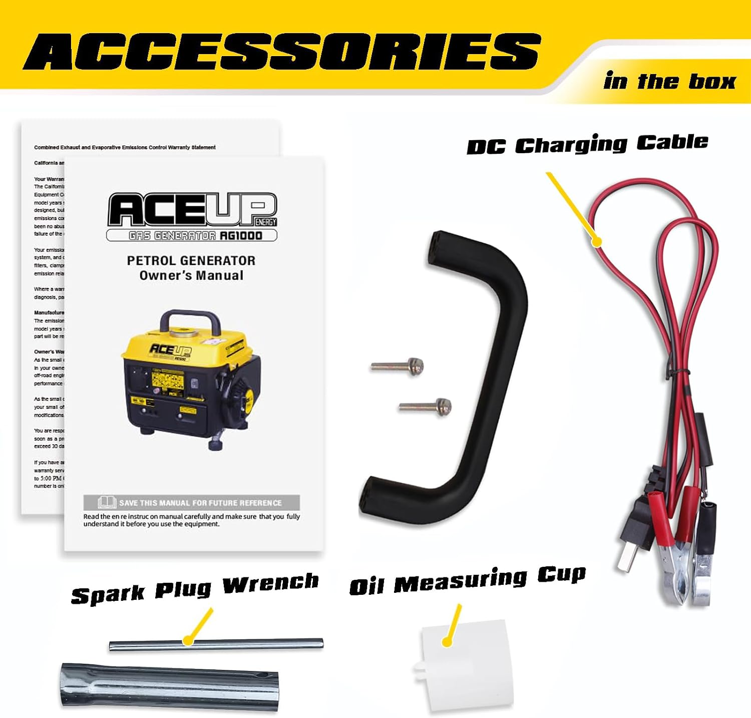 Aceup Energy 1,200W Gas-Powered Generator, Small Portable Generator Camping Ultralight, EPA & CARB Compliant