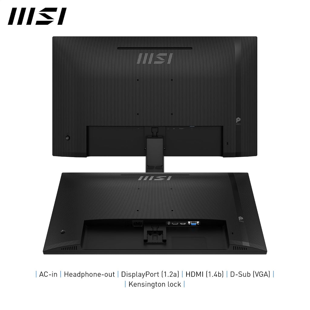 msi PRO MP271A E2 27-inch IPS 1920 x 1080 (FHD) Gaming Office Monitor, 120Hz, Free-Sync, HDMI, DisplayPort, VGA Port, VESA Mountable, Tilt, Speaker, 4-Side Slim Bezel 1ms, Black