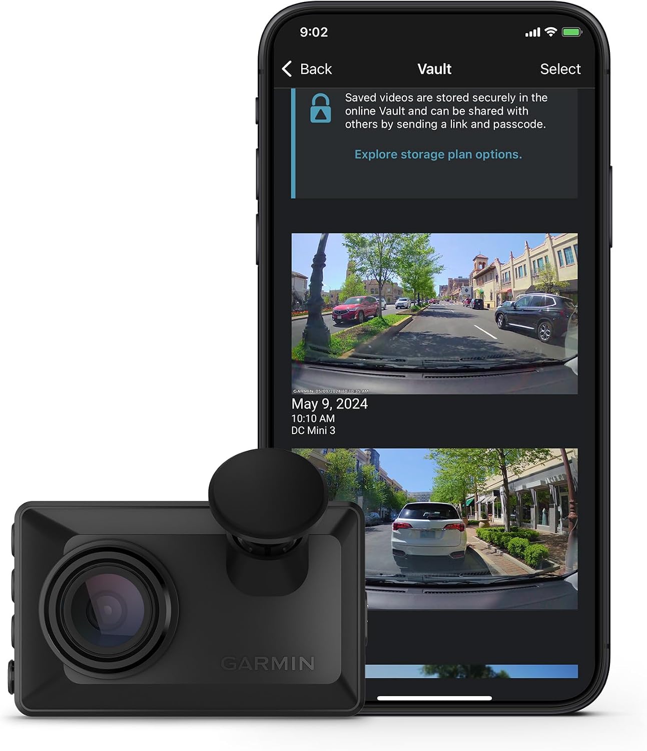 Garmin Dash Cam™ X110, Compact 1080p HD Dash Cam with a 140-degree Field of View, Built in Clarity™ Polarizer, Voice Controlled, GPS, 2.4' Display, Automatic Recording