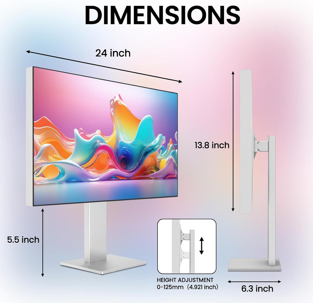 CRUA 27' 4K Monitor, UHD 3840x2160P 60Hz IPS Panel Computer Monitor with Built-in Speakers, Supports AMD FreeSync, USB Type-c, 98% DCI-P3, Height Adjustable, HDMI 2.0 & DP 1.2, Wall Mountable-Silver