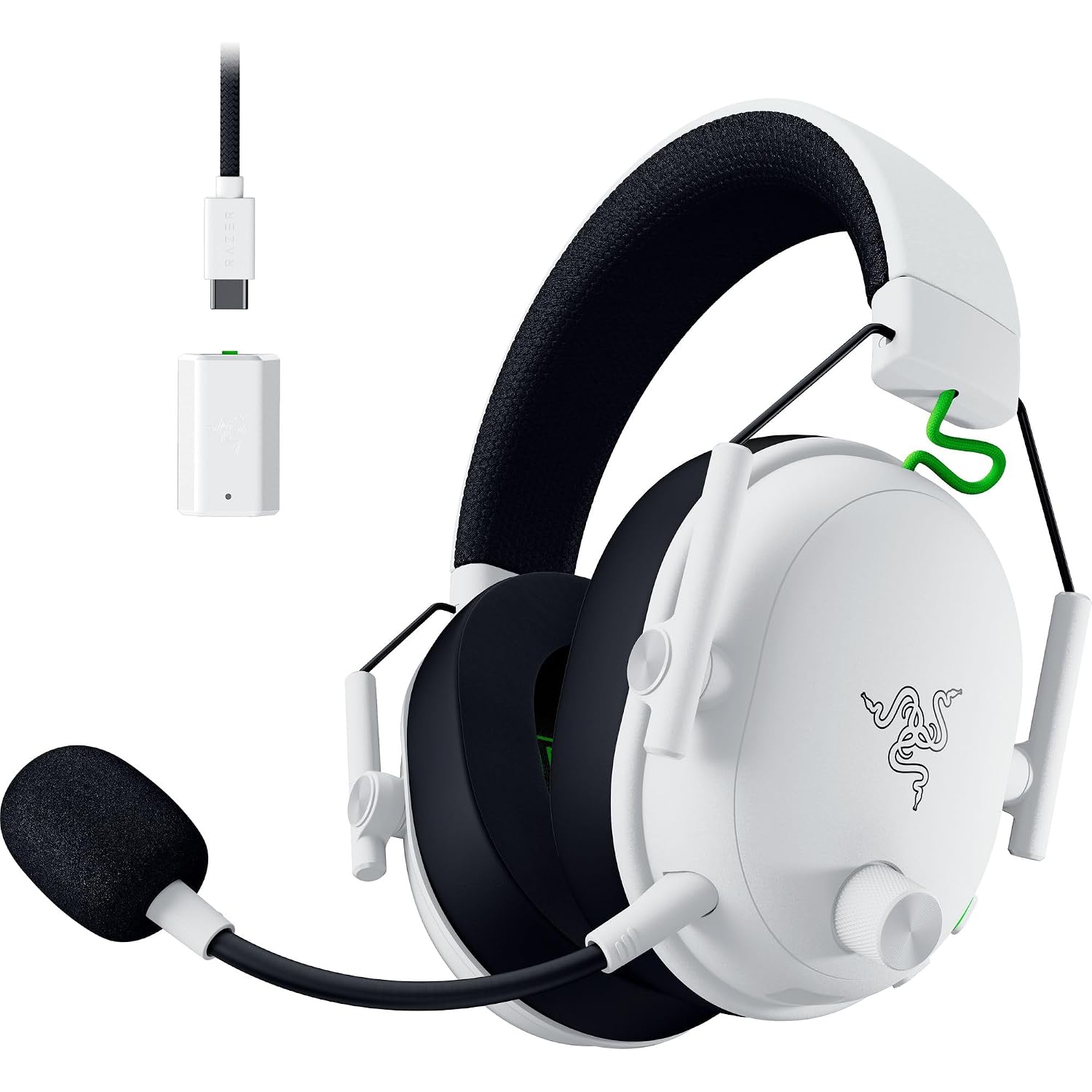 Razer BlackShark V3 Wireless Gaming Headset for Xbox: 50mm Drivers - Super Wideband Mic - 2.4 GHz, Bluetooth, USB - Works with PC, Mac, PS5, Nintendo Switch, Smartphone - Long Battery Life - White