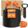 Nilight 50FT 30 Amp RV Extension Cord with Adapter 15Amp to 30Amp 125V Heavy Duty 10/3 Gauge Pure Copper STW Wire UL ETL Listed 3 Prong TT-30P TT-30R Weatherproof Suit for Generators Campers