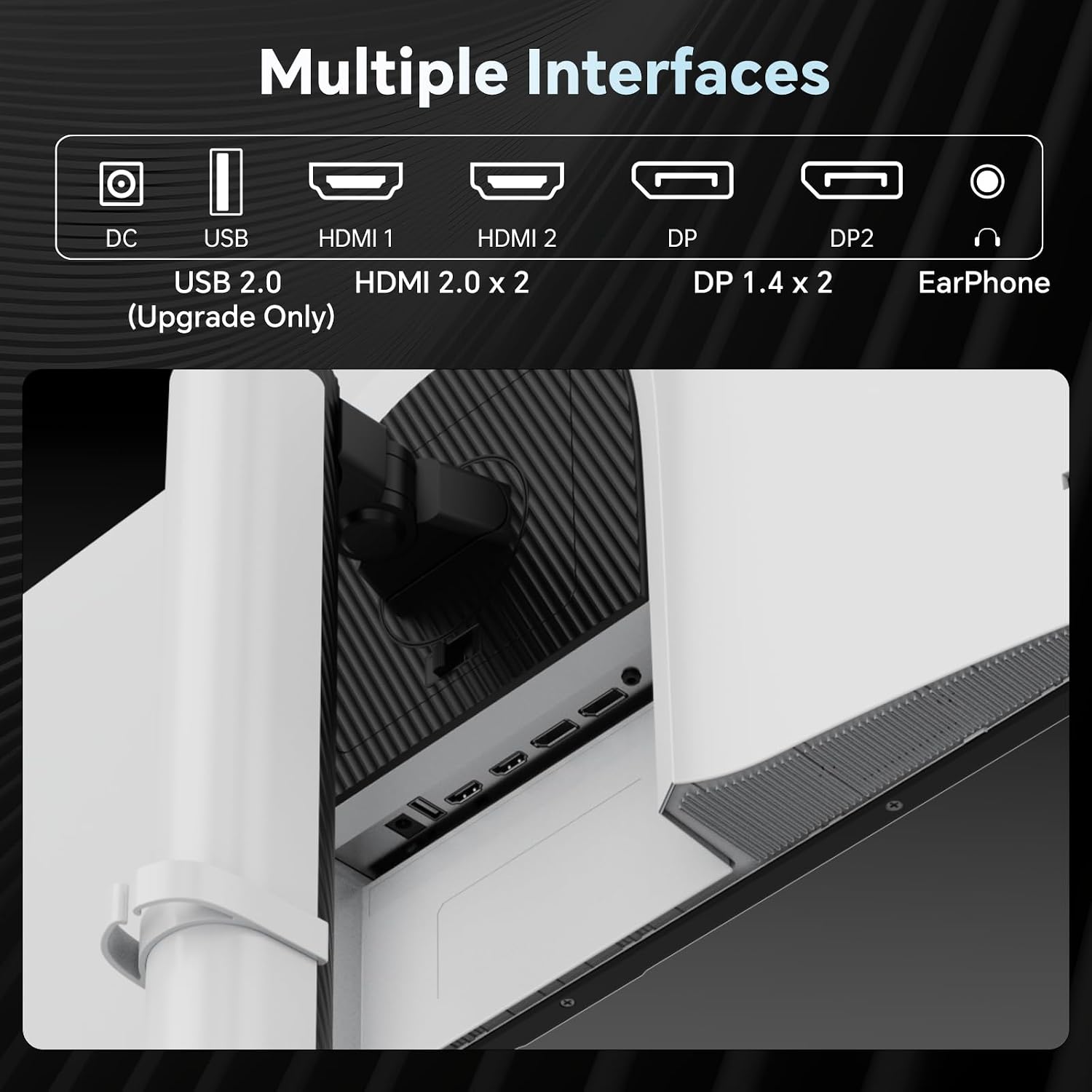 KTC 27 Inch 2K 200Hz Gaming Monitor, QHD 1440P White Monitor with Built-in Speakers, Up to 210Hz, Fast IPS, Adaptive Sync, HDR400, Height/Tilt/Swivel/Pivot Vertical Monitor, H27T6
