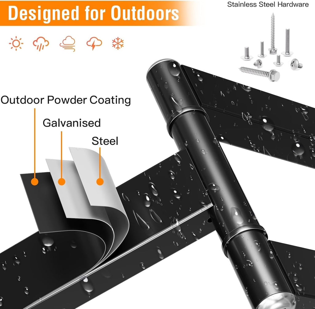 ELIVED Outdoor Pillar TV Mount for Most 26'-60' TVs, Column TV Mount Weatherproof for Gazebo Patio Pergola, No Drill tv Bracket Swivel and Tilt, Fits Multi-Shaped Poles, Max VESA 400x400mm, 77 Lbs.