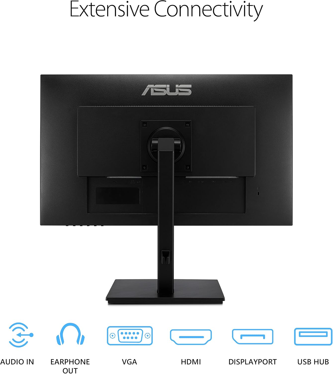 ASUS 24'1080P Monitor(VA24DQSB)-Full HD,IPS,75Hz,Speakers Adaptive-Sync Low Blue Light Flicker Free VESA Mountable Frameless, HDMI DisplayPort, VGA, USB hub Height Adjustable, Black,12.8'x21.3'x2.1'