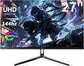 ZZA 27 Inch 4K Gaming Monitor,UHD(3840x2160) 4K 144Hz Flat Monitor, Adaptive Sync,HDMI 2.1 & DP 1.4,Tilt Adjustment PC Monitor, Wall Mountable, for Work, Streaming, and Home Office, Black