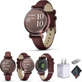 Garmin Lily 2 Classic Small and Stylish Smartwatch Up to 5 Days Battery Life Hidden Display Patterned Lens Dark Bronze with Mulberry (010-02839-03) Health & Fitness Smart Watch Bundle for Women