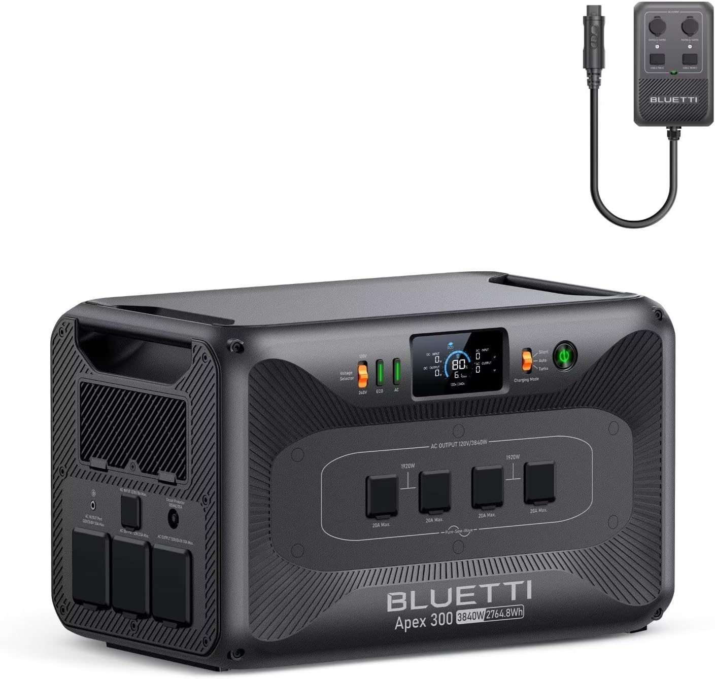 BLUETTI Apex 300 Portable Power Station with Hub D1, 2764.8Wh LFP Battery Backup with 6 3840W AC Outlets (7680W Surge), RV-Optimized DC Ports (50A Anderson), Ideal for Camping and RV Life
