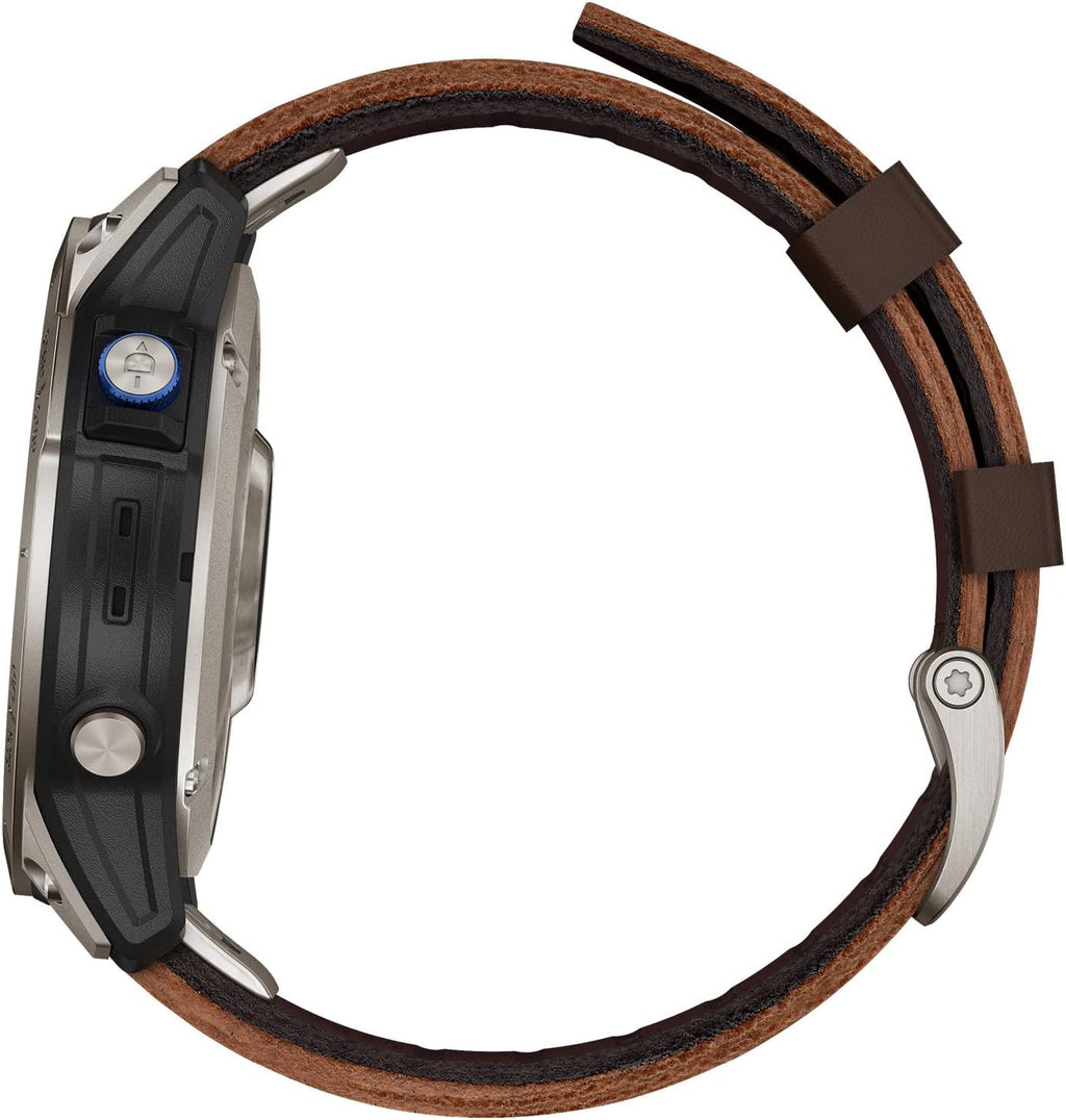 Garmin D2™ Mach 1, Touchscreen Aviator Smartwatch with GPS Moving Map, Aviation Weather, Health and Wellness Features and More, Oxford Brown Leather Band