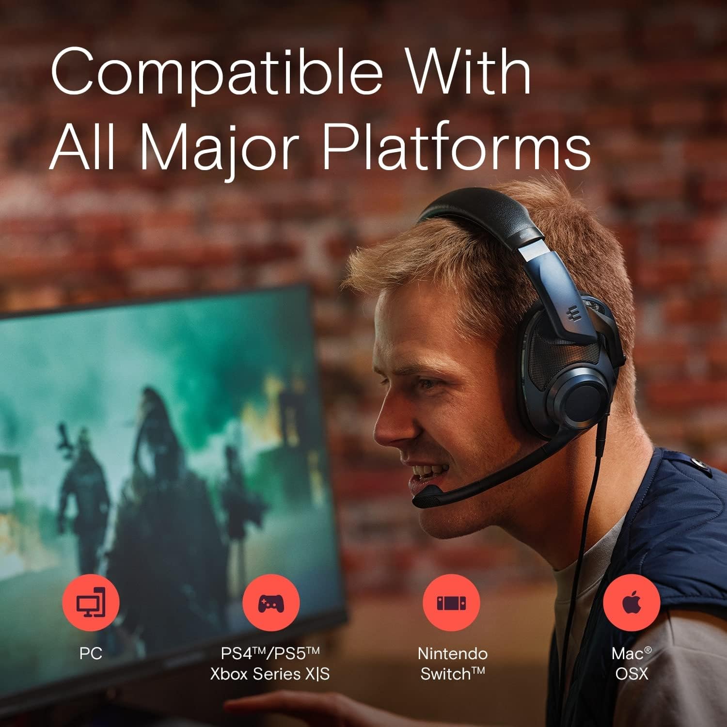 EPOS H6Pro Open Acoustic Gaming Headset with Mic – Lightweight Headband, Comfortable & Durable Design – Compatible with Xbox, PS4/PS5 & PC/Windows – Black