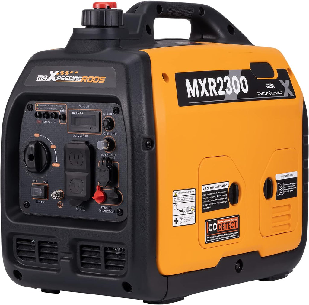 maXpeedingrods 2300W Portable Inverter Generator,40lbs,Gas Powered,Quiet Generator,Backup Power Supply for Outdoor Camping RV Ready,EPA/ISO Compliant