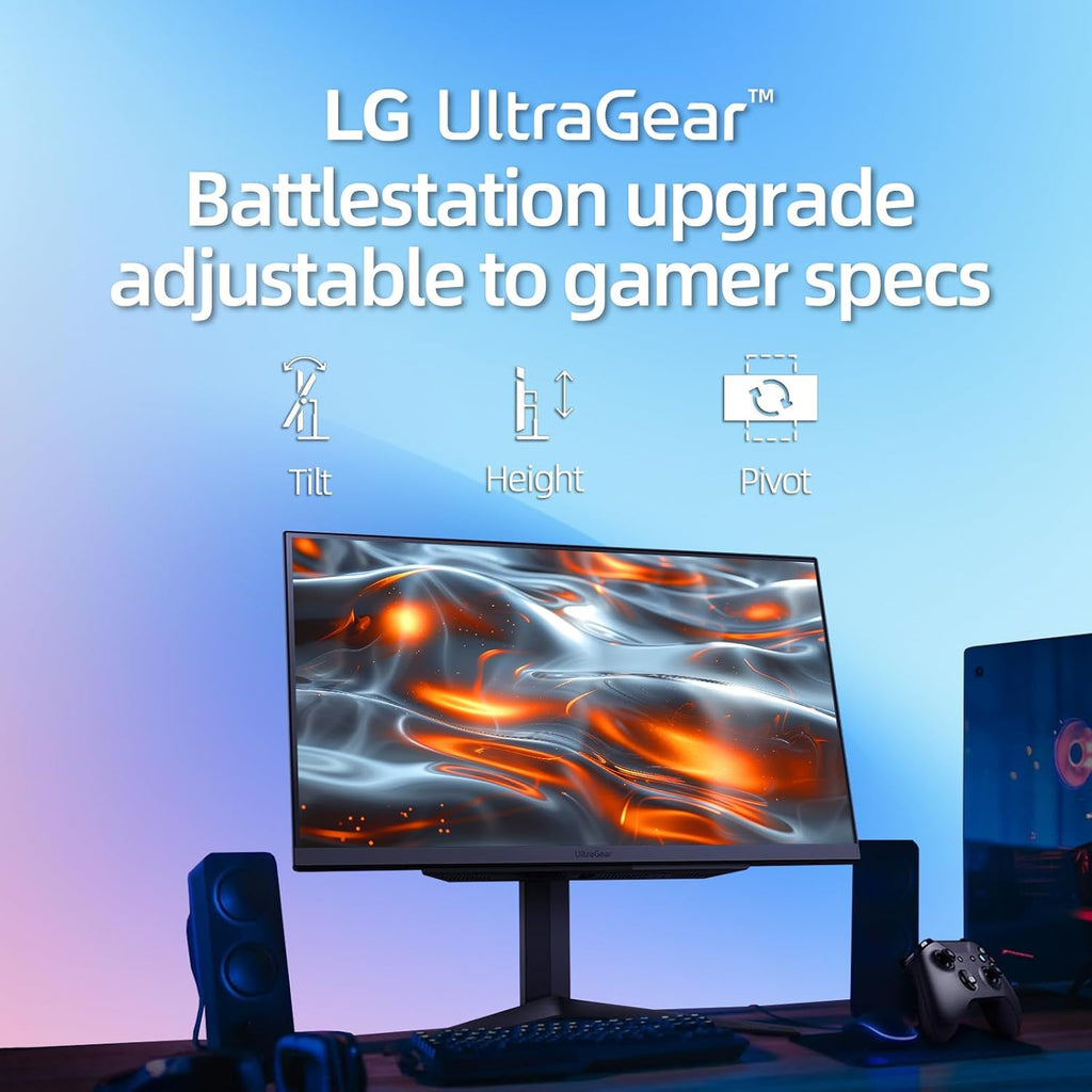 LG 27 inch Ultragear QHD (2560x1440) IPS Gaming Monitor, 240Hz, 1ms, G-Sync AMD FreeSync Premium, 100% sRGB, HDR400, 1 x DisplayPort, 2 x HDMI, 4-Pole HP Out DTS GP:X, Tilt/Height/Pivot Stand, Black