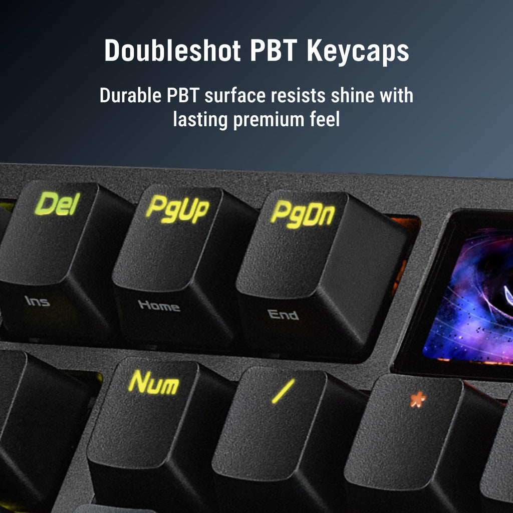 ASUS ROG Azoth 96 HE Wireless Hall Effect Gaming Keyboard – 96% Full-Size, Tri-Mode, Hot Swappable Magnetic Switch, Rapid Trigger, Speed Tap, 8K Hz Polling, Color OLED Screen, ABS Keycaps – Black