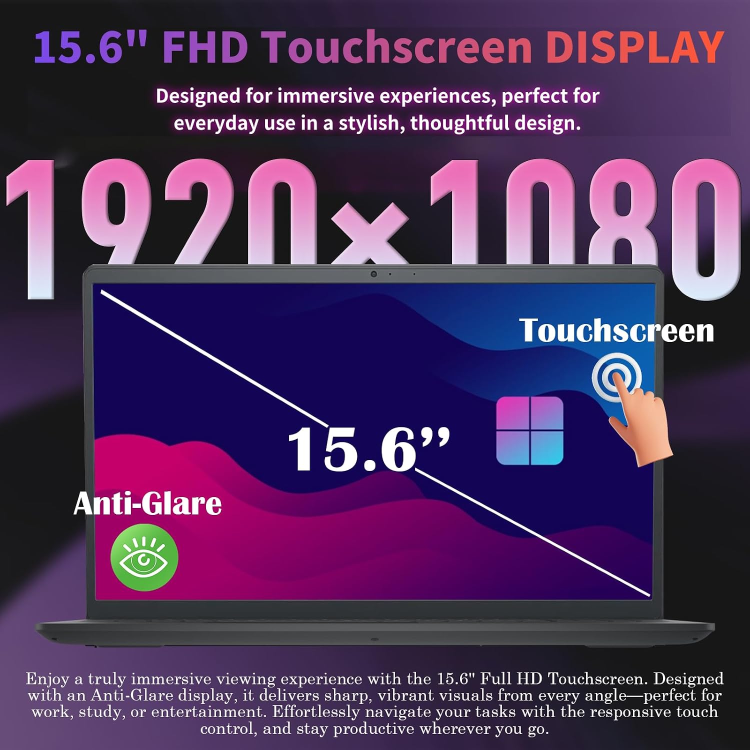 Dell Inspiron 15 3535 Touchscreen Laptop Computer, Windows 11 Pro, Copilot AI, AMD Ryzen 7 7730U, 15.6'' FHD IPS (1920×1080), 32 GB RAM + 1 TB SSD, Long Battery Life, AMD Radeon Graphics