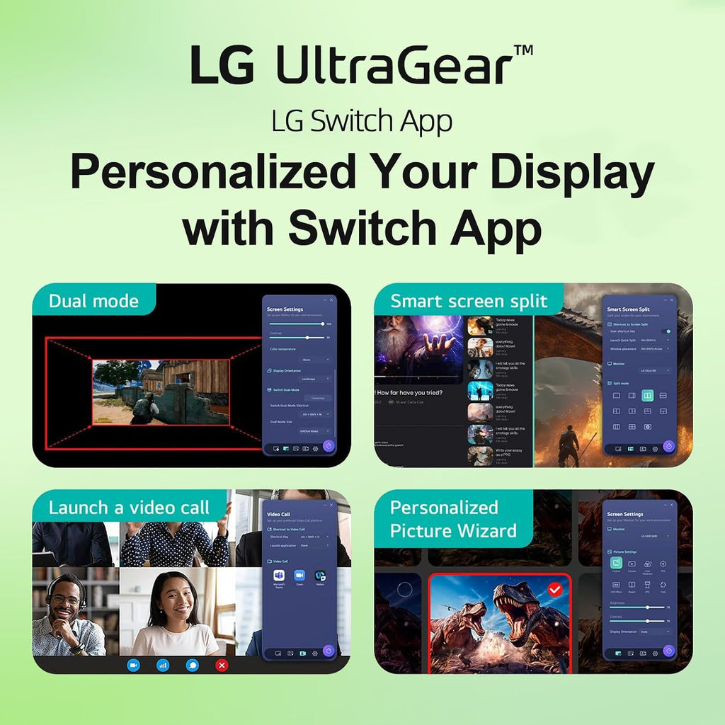 LG 24' Ultragear FHD Gaming Monitor, IPS Display, 144Hz Refresh Rate, 1ms MBR, HDR10, sRGB 99% Color Gamut, NVIDIA G-SYNC Compatible, AMD FreeSync, HDMI, DisplayPort, Vase Mountable, Tilt, Black