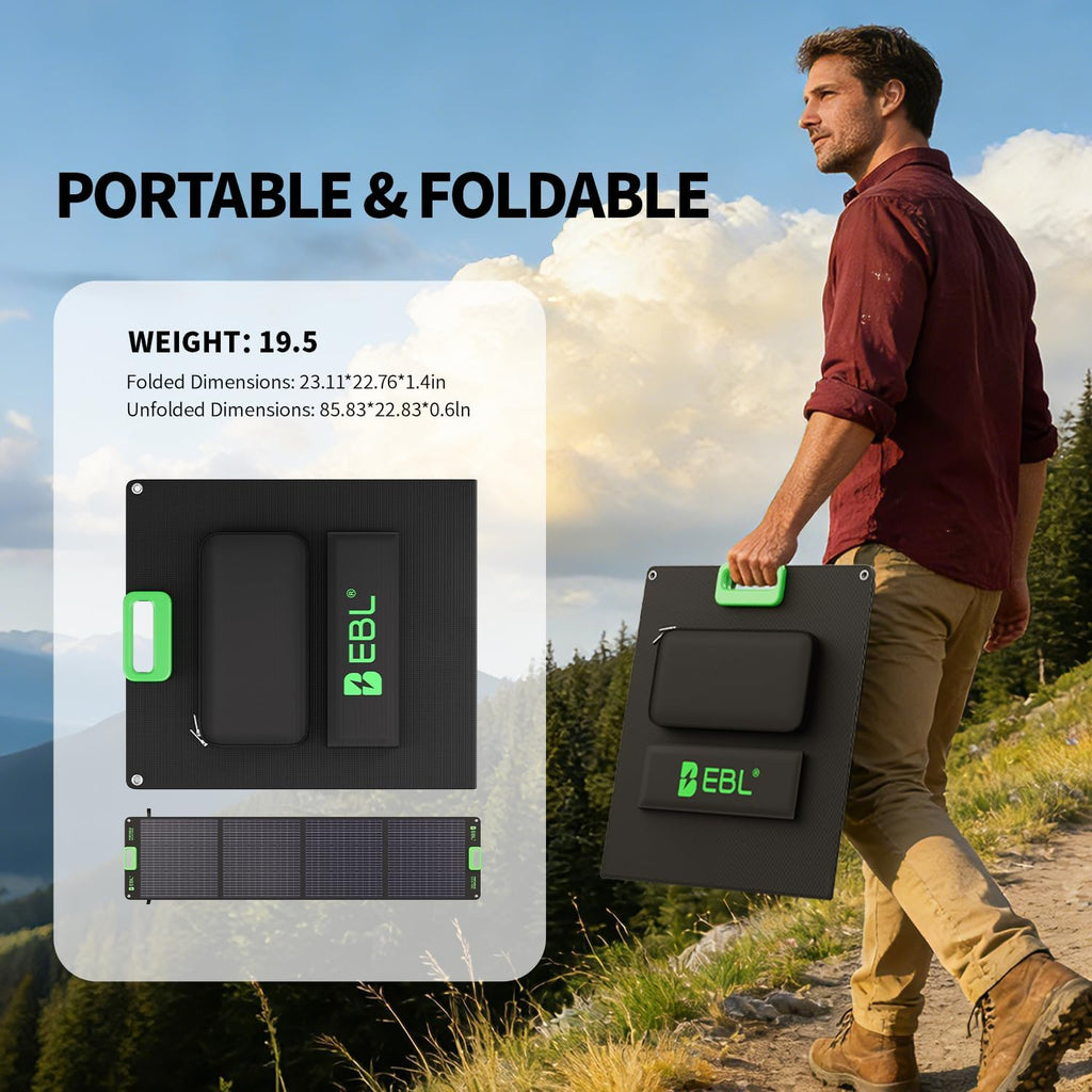 EBL 2400W Portable Power Station with 2x200W Solar Panel (Ship Separately), 1843.2Wh Solar Generator, LiFePO4 Battery Backup,for RV Trip,Camping,Home Emergency