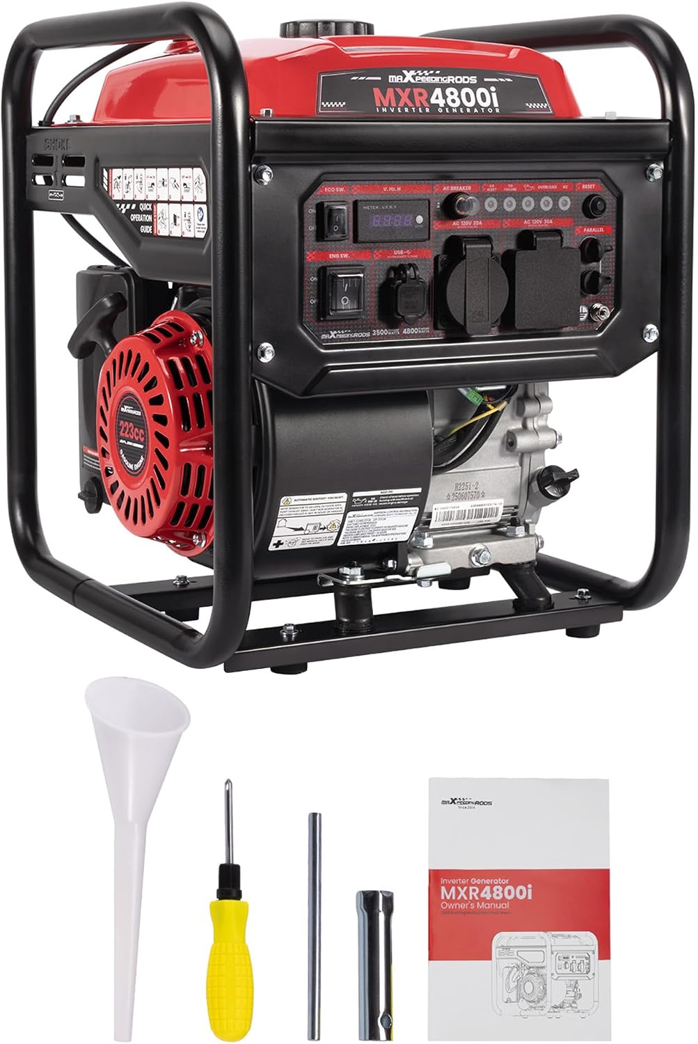 maXpeedingrods 4800 Watt Portable Inverter Generator, Gas Powered Open Frame Generator with ECO Mode, Lightweight for Outdoor Camping, Home Backup, Garden
