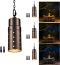 Outdoor Pendant Lights, 3000K/4000K/5000K Adjustable Color Temperature, 3CCT Low Voltage LED Hanging Lights, 12V Wired Installation, Aluminum Design, ORB Finish for Patio Porch Gazebo 4 Pack