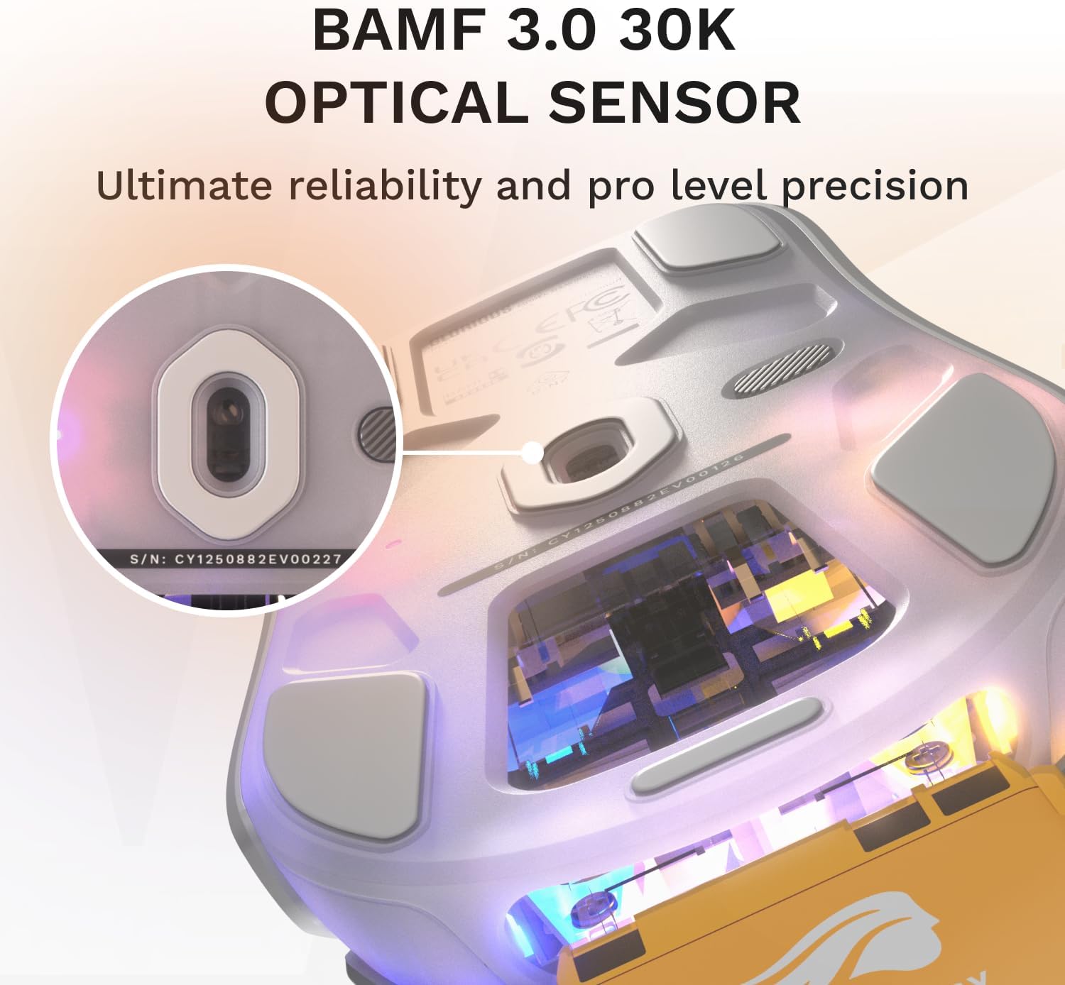 GLORIOUS Gaming Model D3 Wireless Gaming Mouse - InfinitePlay Swappable Battery, 130H Battery Life, 8k Polling, 130M Optical Switches, Ultralight 69g, 30K DPI Optical Sensor, RGB - White
