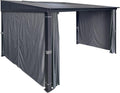 APEX GARDEN Universal 3-Side Privacy Curtain Set for 10' x 12' Awing/Sun Shelter/Gazebo (Dark Grey (3-Side ONLY))