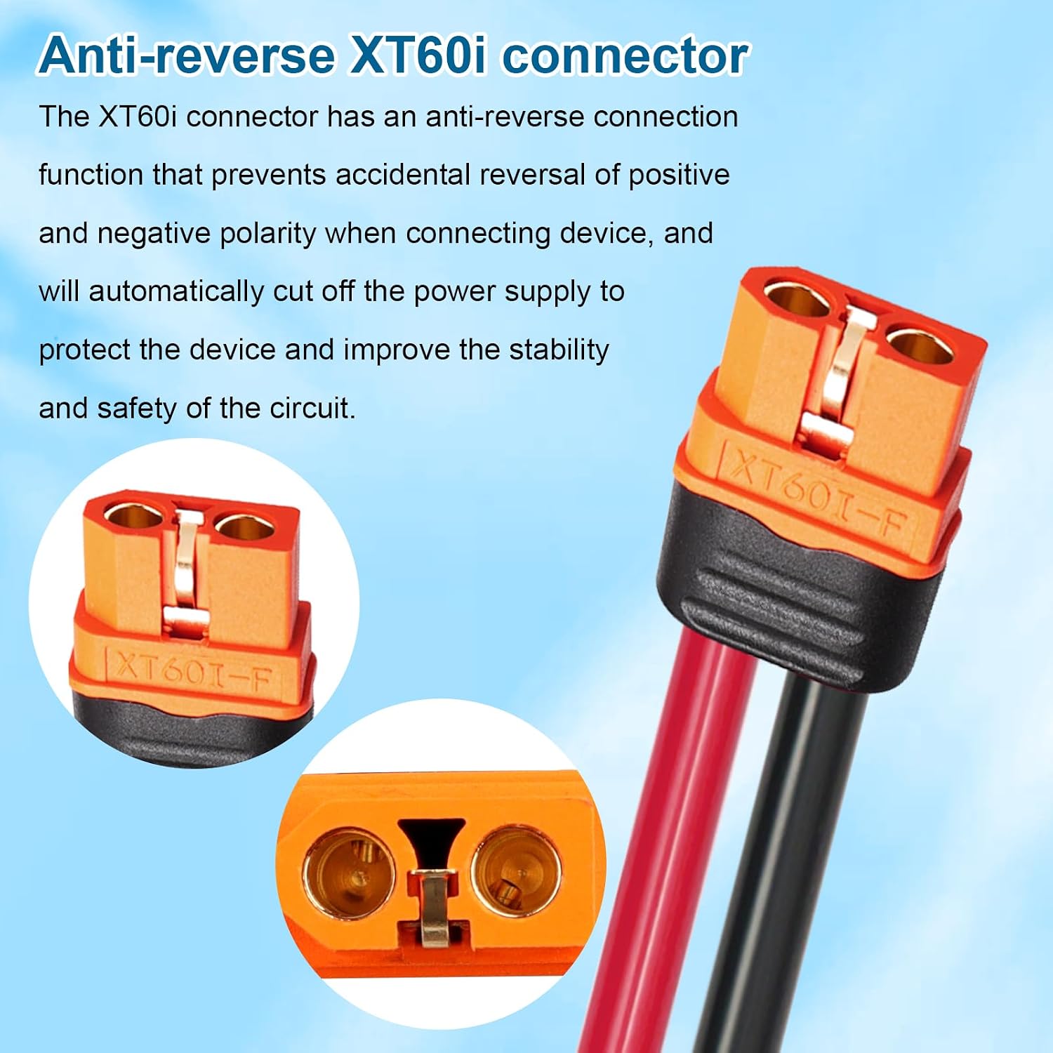 MOOKEERF Solar to XT60i Cable - 75FT Solar Panel Adapter Connector XT60i-F Extension for Portable Power Station