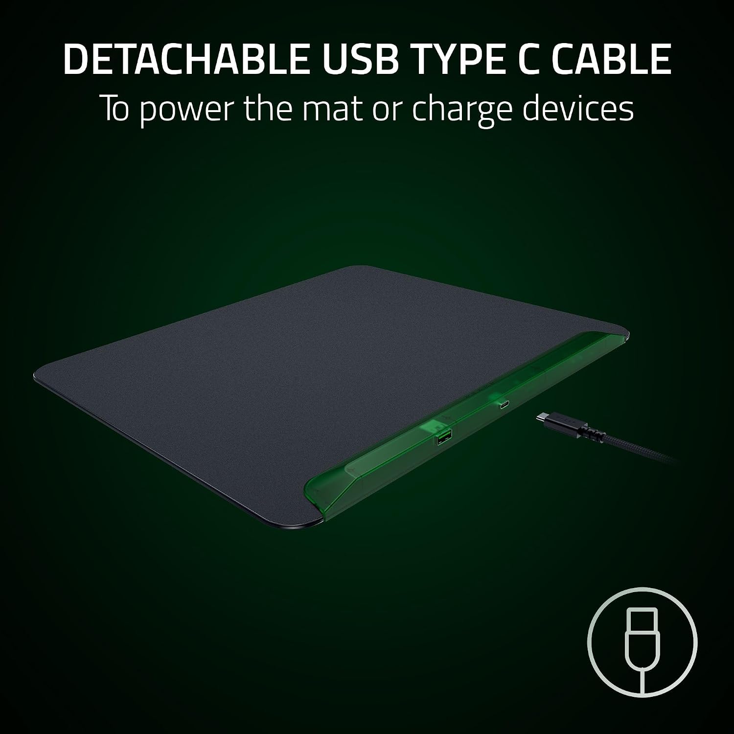 Razer Firefly V2 Pro Fully Illuminated RGB Gaming Mouse Mat: Backlit Design - 15 Zone Chroma Lighting - USB 2.0 Port - Detachable USB Type C Cable - Micro Textured Surface - Anti Slip Base