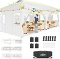 COBIZI 10x20 Pop Up Canopy Tent with 6 Sidewalls One Push Setup Outdoor Commercial Gazebo Waterproof UPF 50+ Party Tent with Carry Bag,Air Vent,Sandbag Tents for Parties,Wedding,Backyard,White