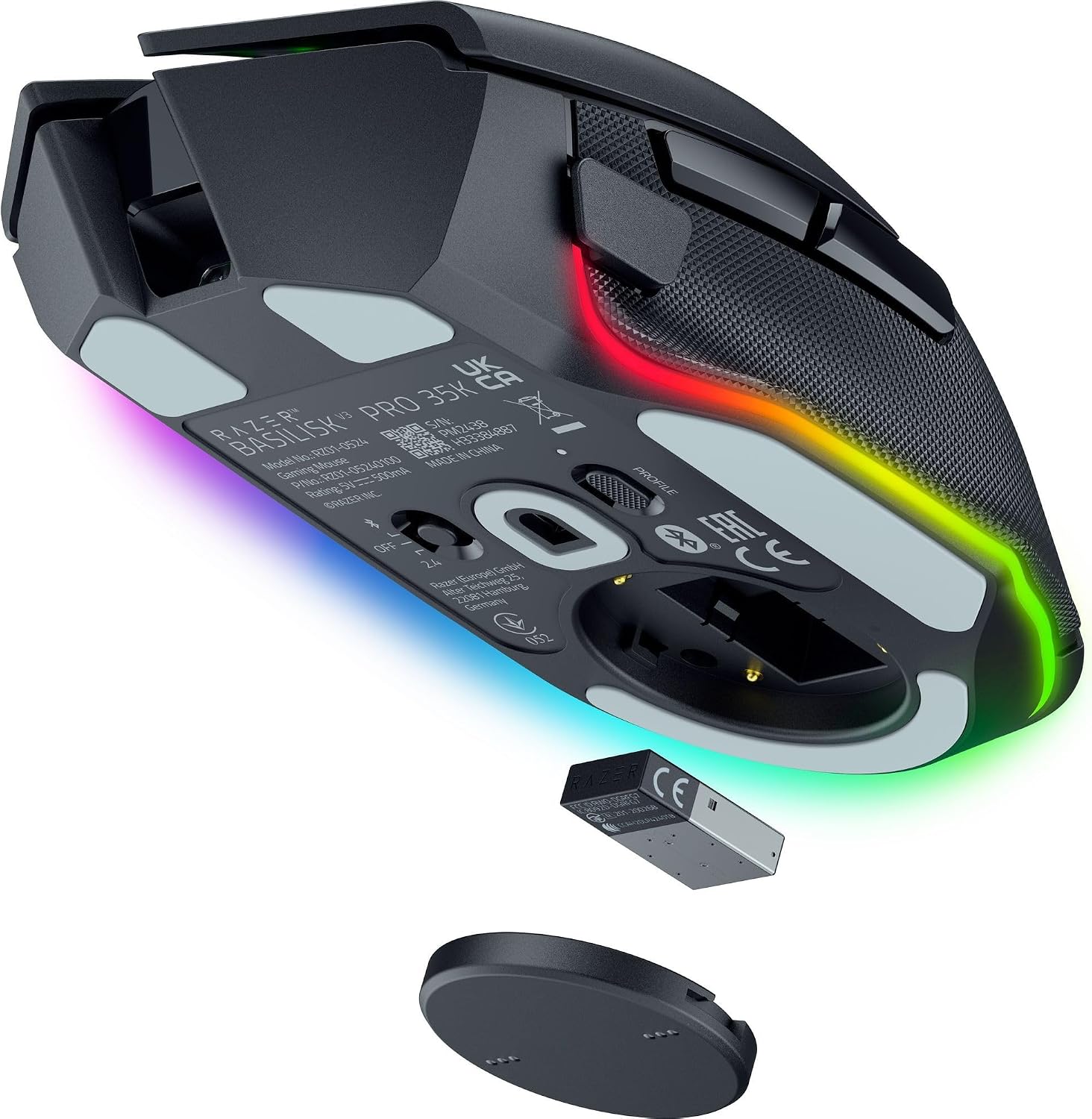 Razer Basilisk V3 Pro 35K - Fully Customizable Wireless Ergonomic Gaming Mouse with Chroma RGB - 35K Optical Sensor (Configurable Tilt Wheel, 13 Customizable Controls) Black