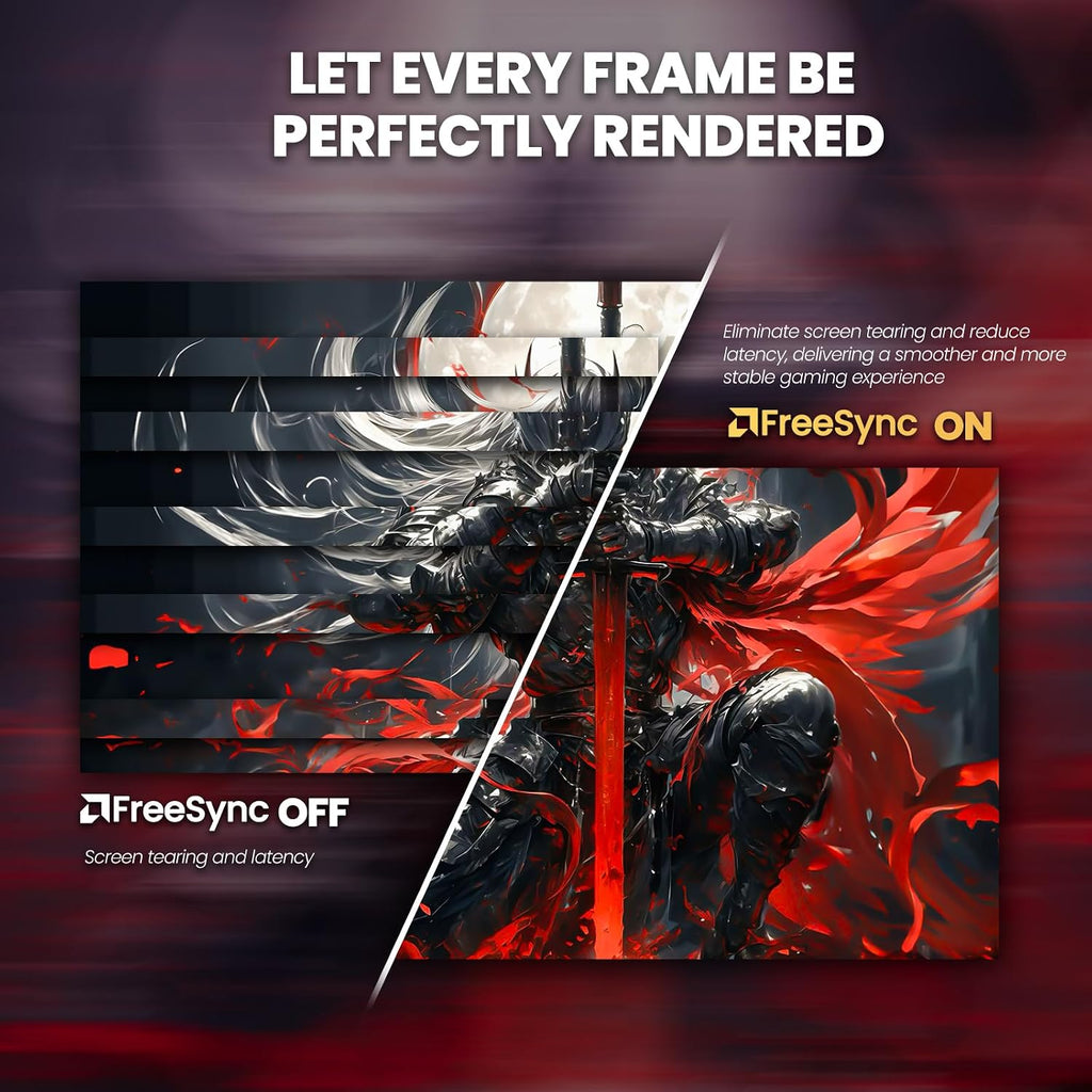 CRUA 32' 4K Gaming Monitor, UHD 3840x2160 IPS Display, 144Hz, AMD FreeSync, 120% sRGB, 1.07B Colors, Built-in Speakers, HDMI 2.1 & DP 1.4, Wall Mountable PC Monitor for Gaming, Streaming & Work