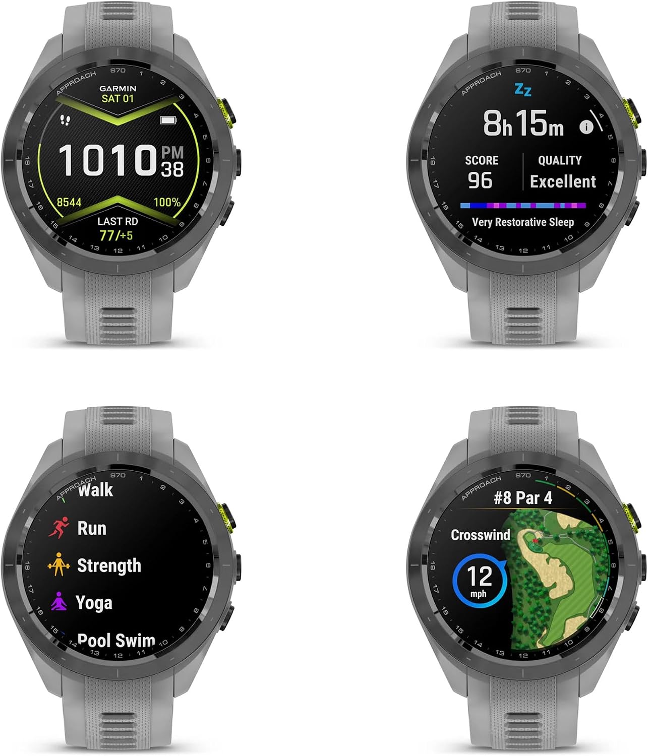 Garmin Approach S70 42MM Fitness Tracker Watch, Golf GPS Premium Smartwatch for Men, 1.2' Touchscreen AMOLED Display and 42000 Preloaded Courses - Gray - Garmin Watches for Men