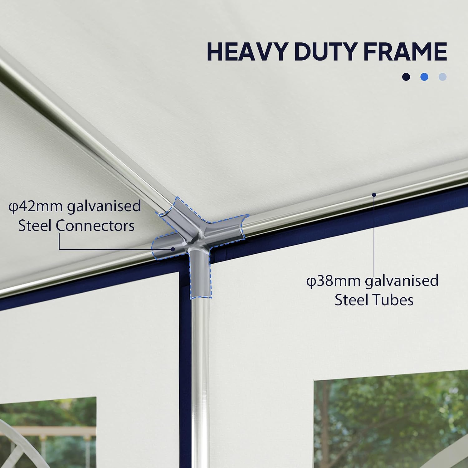 Outsunny 16.5' x 33' Party Tent, Heavy Duty Large Outdoor Canopy Tent Shelter with Removable Sidewalls, 10 Windows and 2 Doors, for Parties, Wedding, Events, BBQ Grill, White and Blue