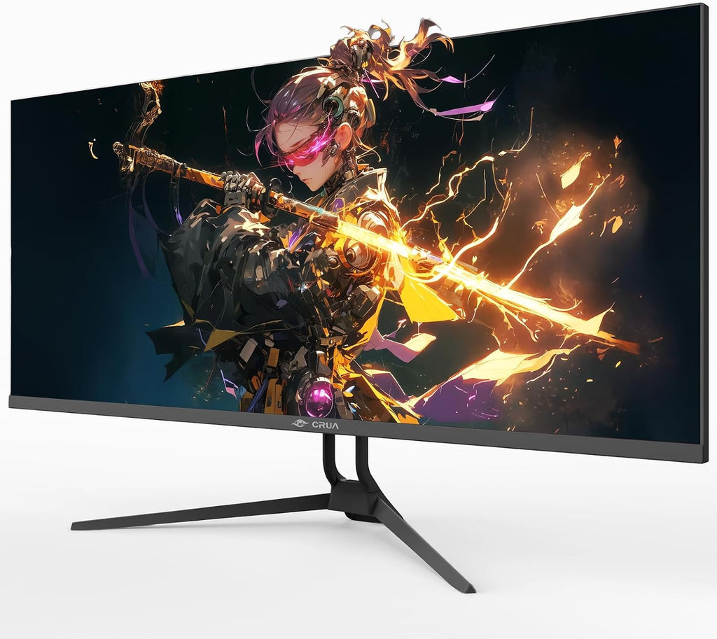 CRUA 34'' Gaming Monitor 165Hz/144Hz, UWQHD 3440x1440P IPS Ultrawide Screen Computer Monitors with Built-in Speakers, Supports FreeSync, 120% sRGB, PIP/PBP, HDMI2.0 & DP1.4, Wall Mount&Tilt Adjustable