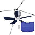 CB305 Large 31' Rechargeable Ceiling Fan for Canopies, Gazebos, Pergolas, Workshops & More. 6-Hour Run Time, Portable with Travel Case, Remote Control (Navy)