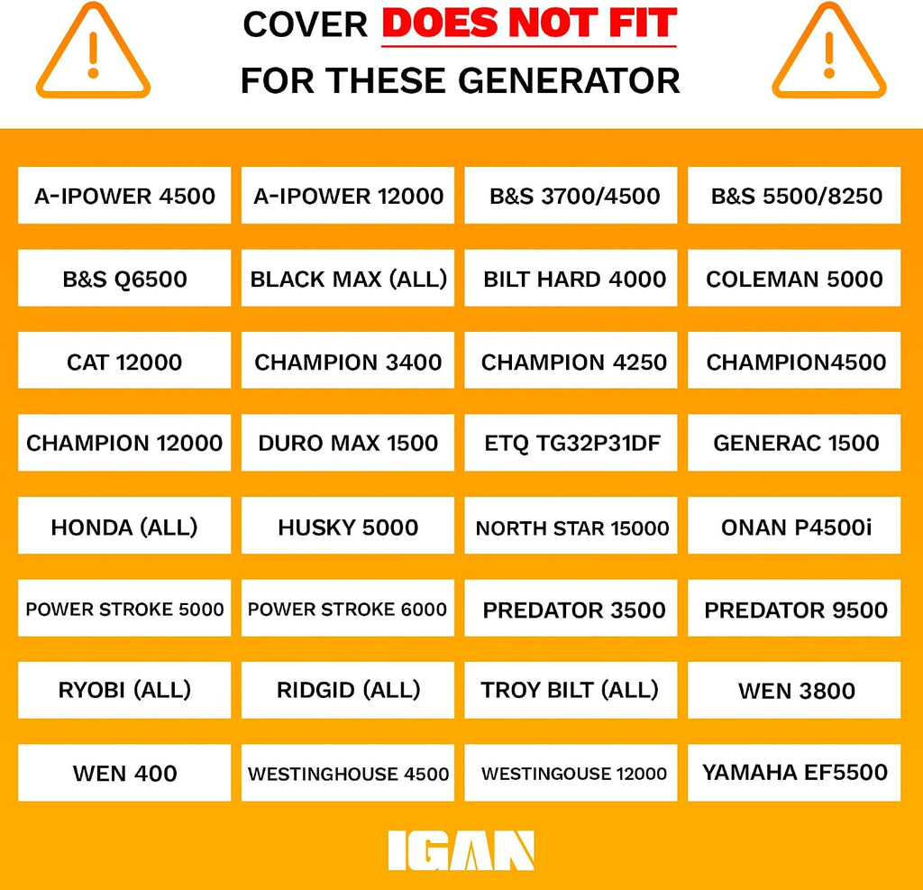 IGAN Generator Covers While Running for most 3500w-12000w Generators - Ultra Heavy Duty Generator Covers for Outside - Portable Waterproof Generator Cover, Generator Enclosure Outdoor Gray