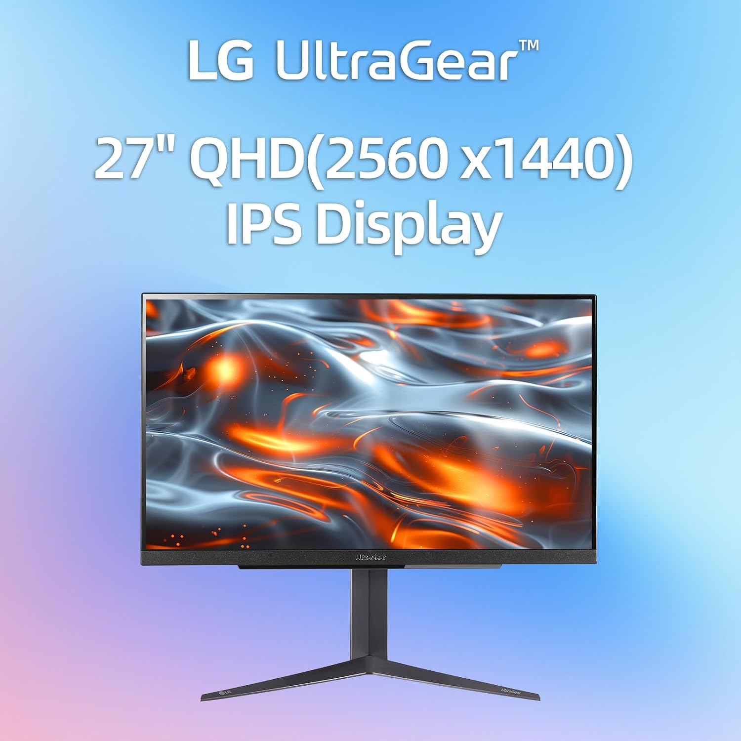 LG 27 inch Ultragear QHD (2560x1440) IPS Gaming Monitor, 240Hz, 1ms, G-Sync AMD FreeSync Premium, 100% sRGB, HDR400, 1 x DisplayPort, 2 x HDMI, 4-Pole HP Out DTS GP:X, Tilt/Height/Pivot Stand, Black