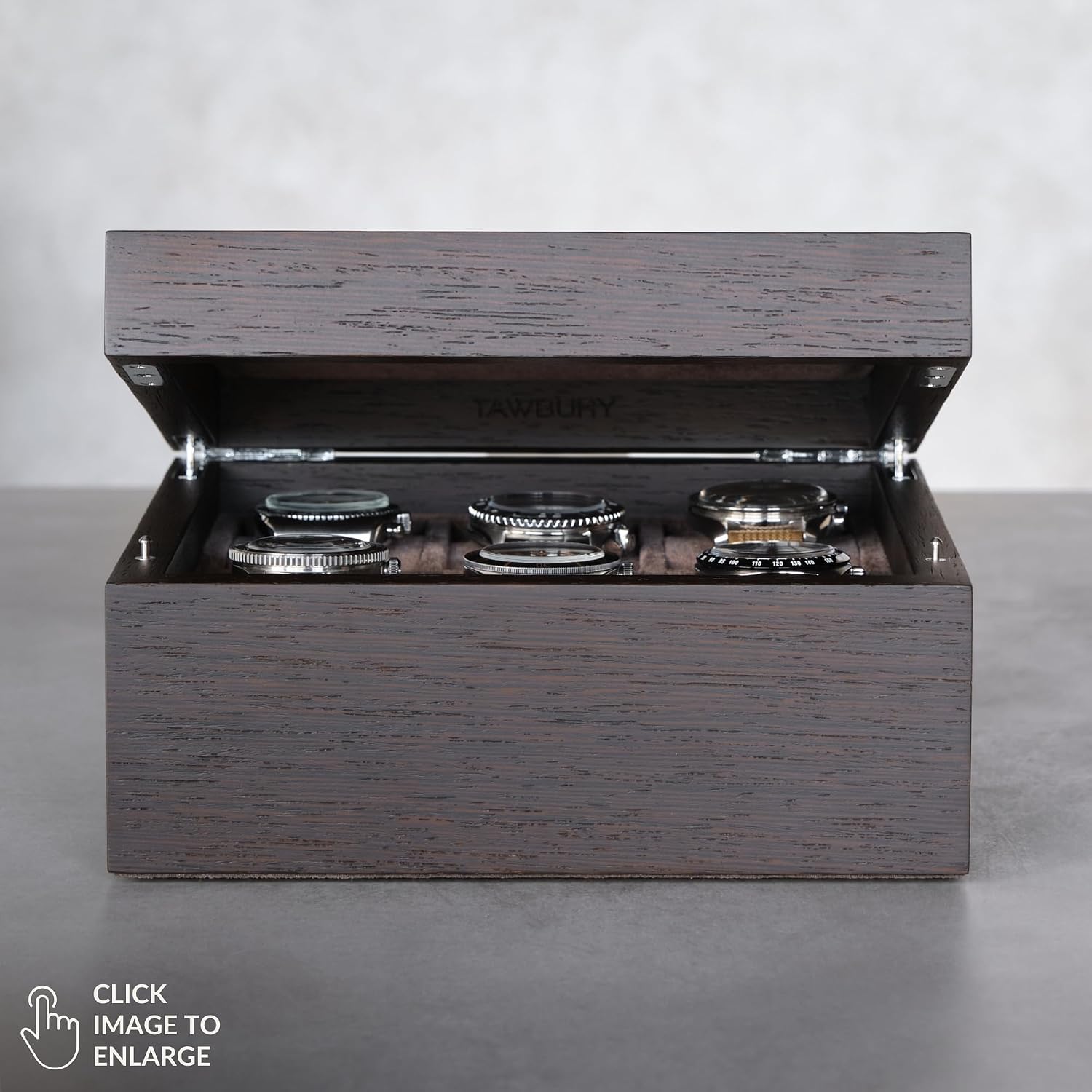 TAWBURY Wooden Watch Box Organizer for Men – 6 Slot Watch Box for Men | Luxury Watch Case for Men | Wood Watch Box Unisex | Wood Glass Watch Box Case Organizer | Wooden Watch Boxes for Men 6 Slot