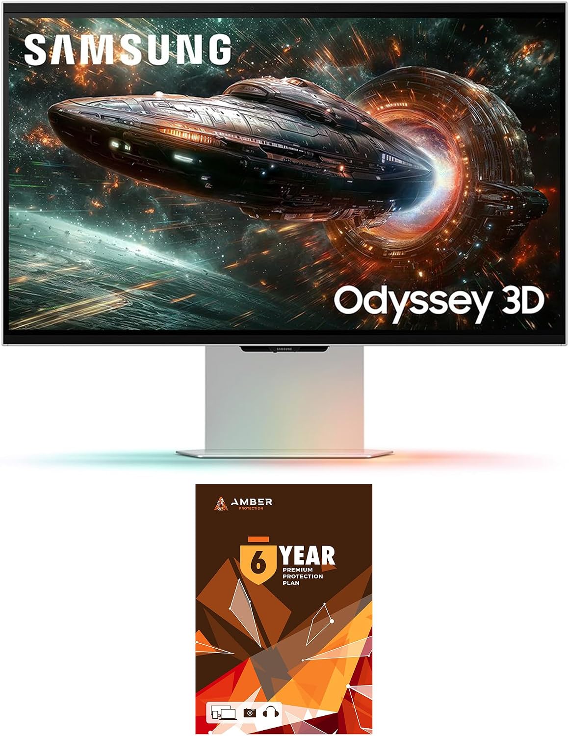 Samsung LS27FG900XNXZA 27 Inch Odyssey 3D 4K 165Hz Gaming Monitor with 6 Year Amber Protection Plan (2025)