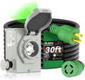 30 Amp Generator Cord 30FT and Power Inlet Box, Pre-Drilled 30 Amp Generator Inlet Box with Cord, NEMA L14-30P to L14-30R Generator Cord Waterproof Combo Kit, ETL Listed