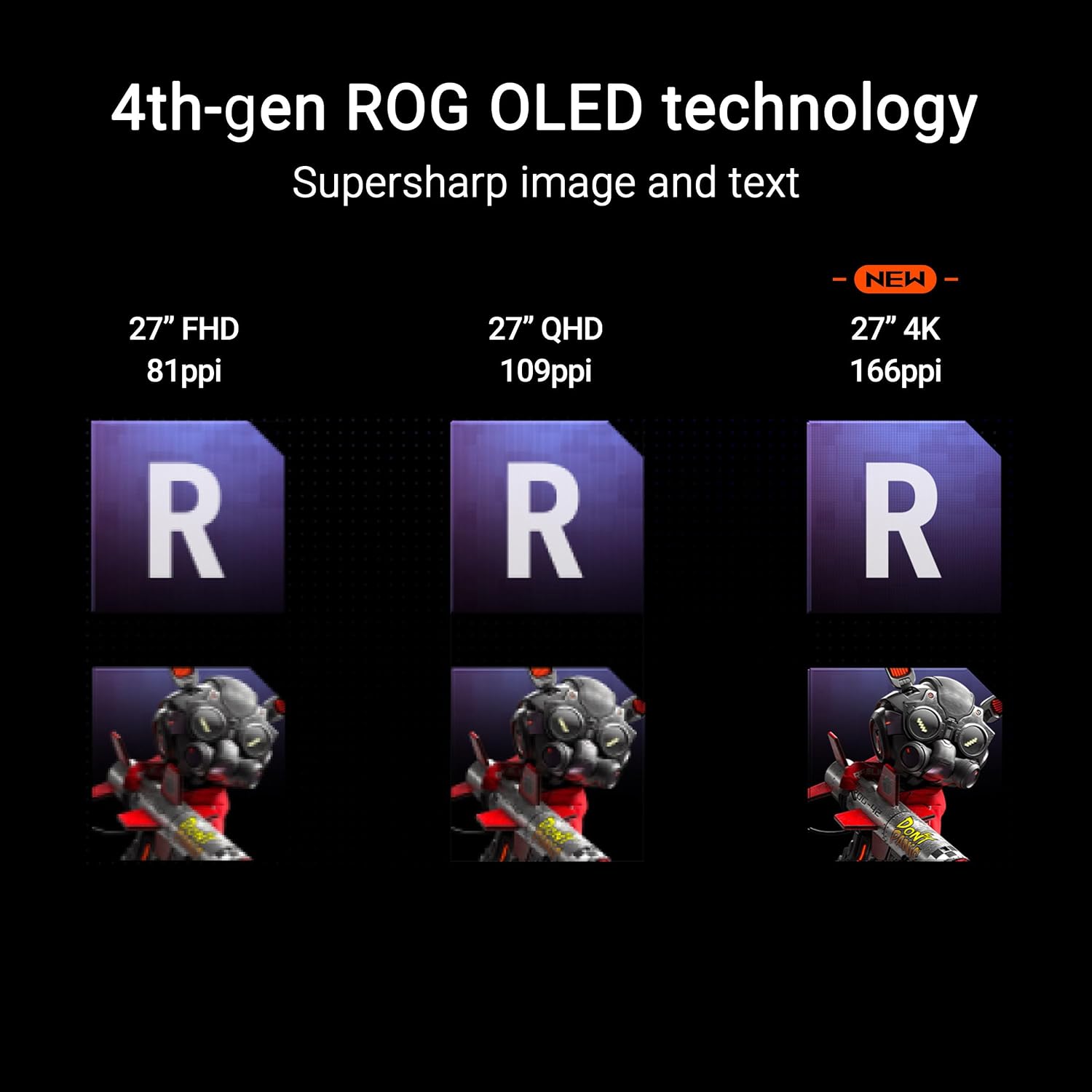 ASUS ROG Strix 27' 4K QD-OLED Gaming Monitor (XG27UCDMG) - 240Hz, 0.03ms, Anti-Flicker 2.0, Custom Heatsink, Care Pro, Neo Proximity Sensor, 99% DCI-P3, True 10-bit Color, 3 yr Warranty