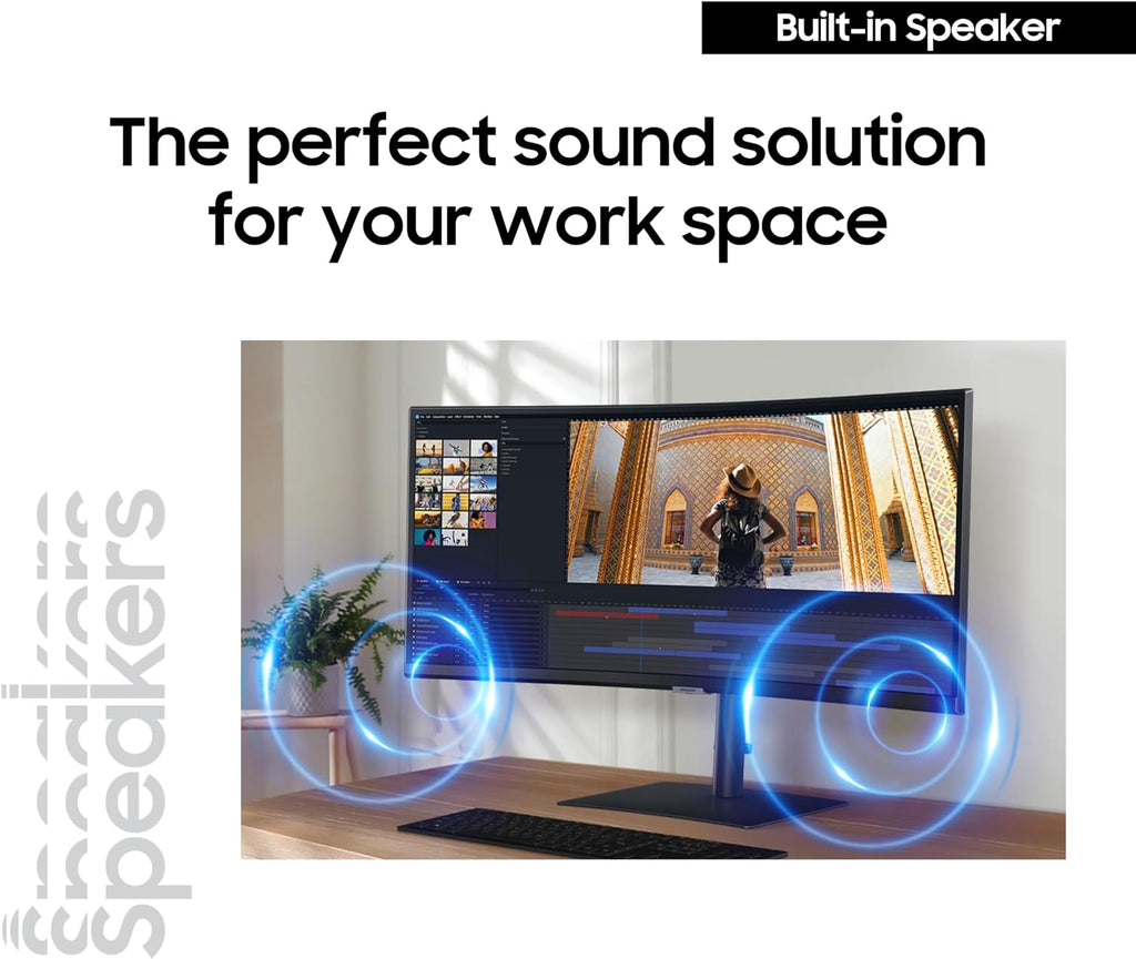 Samsung 34' ViewFinity S65UC, Ultra-WQHD, 100Hz, AMD FreeSync™ HDR10, KVM Switch Built in Speakers with USB-C Curved Monitor, LS34C654UANXGO, 2025