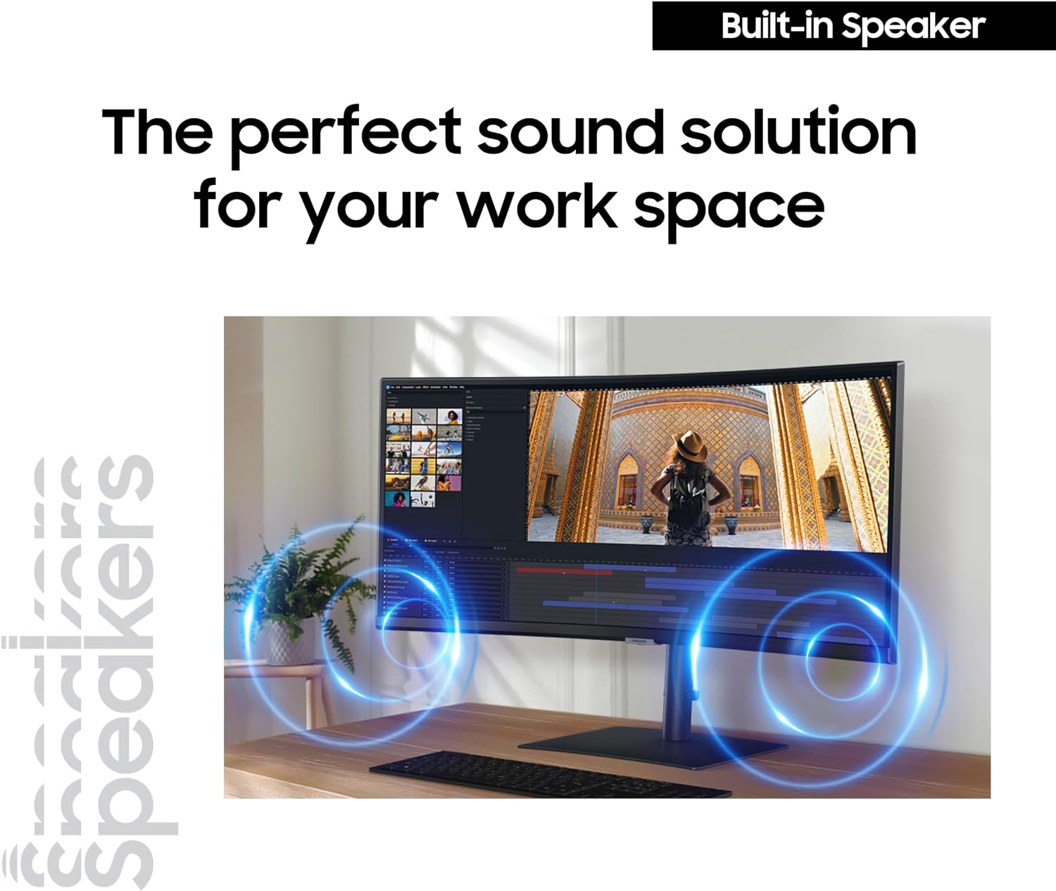 Samsung 34' ViewFinity S65UC, Ultra-WQHD, 100Hz, AMD FreeSync™ HDR10, KVM Switch Built in Speakers with USB-C Curved Monitor, LS34C654UANXGO, 2025