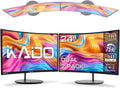 Kado Dual Monitor Setup - 2-Pack 24' Curved 1920x1080 Computer Monitor 1500R 75Hz VESA Mount HDMI Office Gaming Hybrid Built-in Speakers (C24X Dual Series)