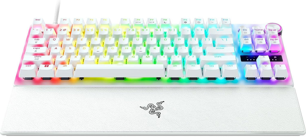 Razer Huntsman V3 Pro TKL 8KHz Esports Gaming Keyboard: Analog Optical Switches Gen 2-8000 Hz Polling Snap Tap - Rapid Trigger - Adjustable Actuation - Media Controls - PBT Keycaps - White