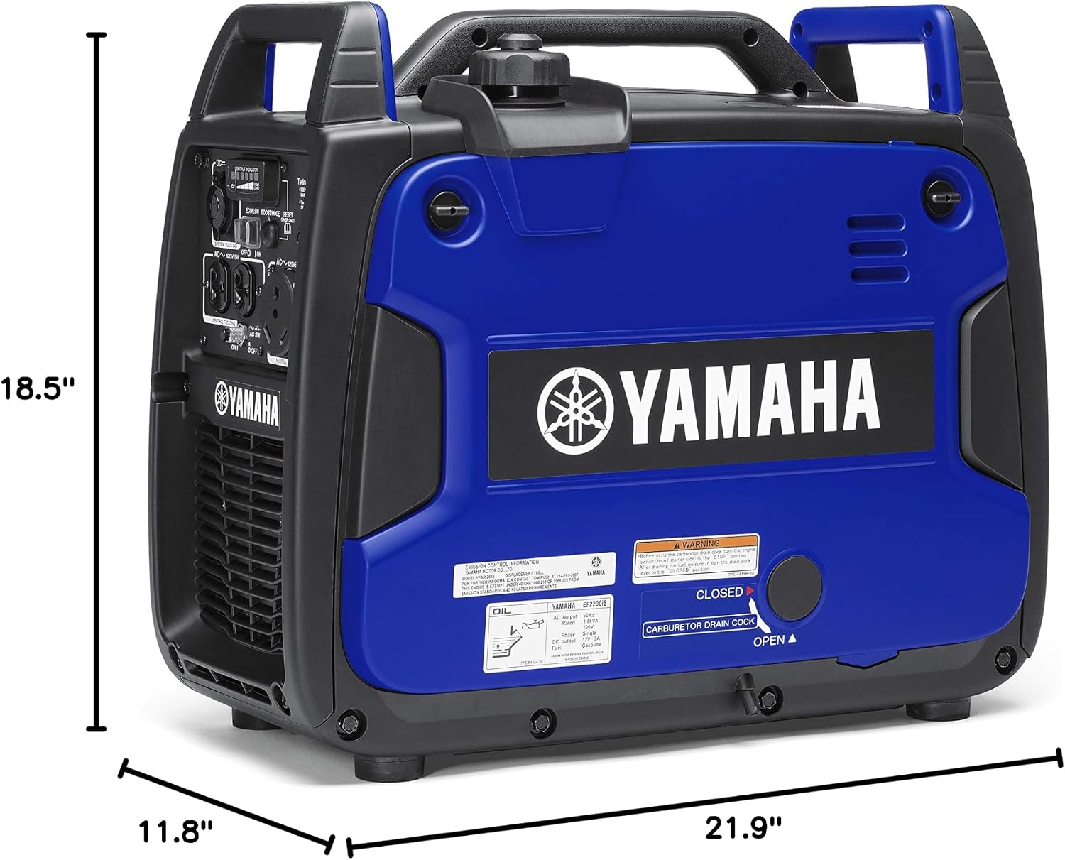 YAMAHA EF2200iS Inverter Generator, 2200 Watts, Blue