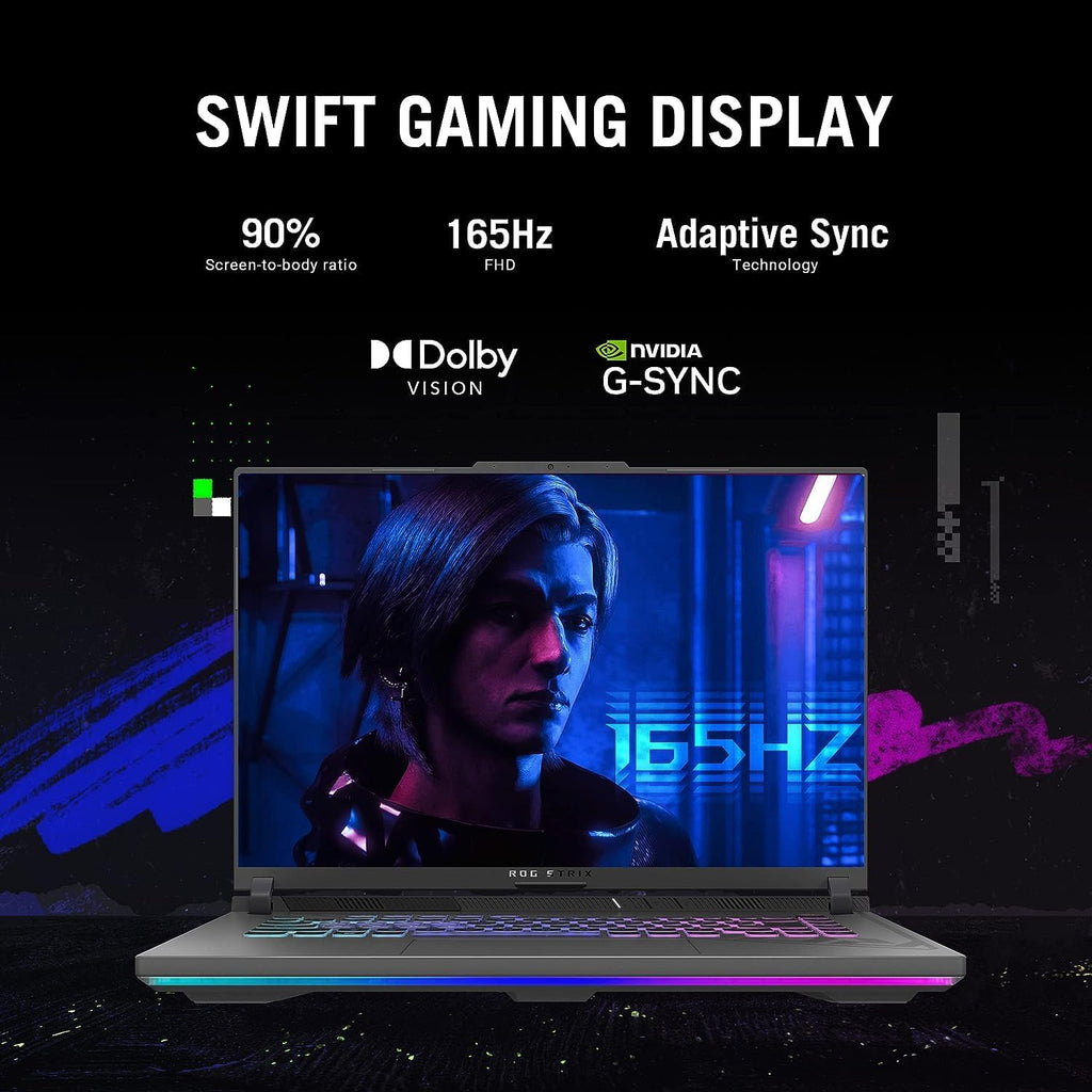 ASUS ROG Strix G16 Gaming Laptop 2025, AMD Ryzen 9 8940HX, NVIDIA RTX 5070Ti 12GB GDDR7, 16' WUXGA 165Hz 3ms Display, 64 GB DDR5 RAM, 2 TB PCIe SSD, RGB KB, Dolby Atmos, Win 11 Pro, Eclipse Grey