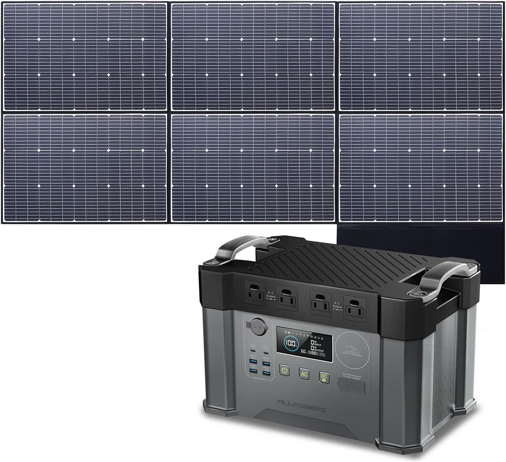 ALLPOWERS S2000 Pro Portable Power Station with SP039 Panel Included, 1451.6Wh MPPT Solar Generator 2400W with Portable Solar Panel 600W for Outdoor Camping Home Emergency